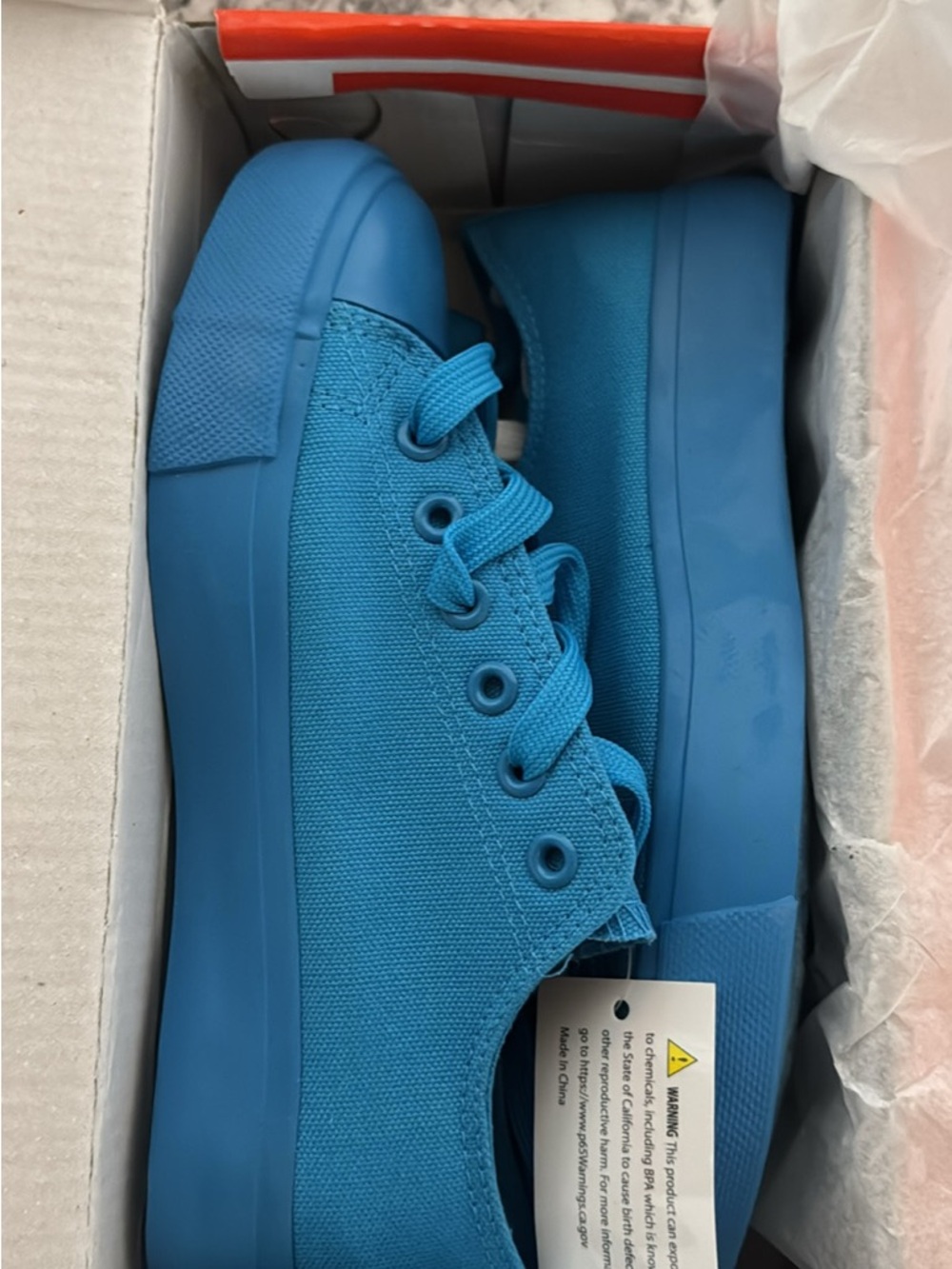 Blue Canvas Lace-Up Sneakers